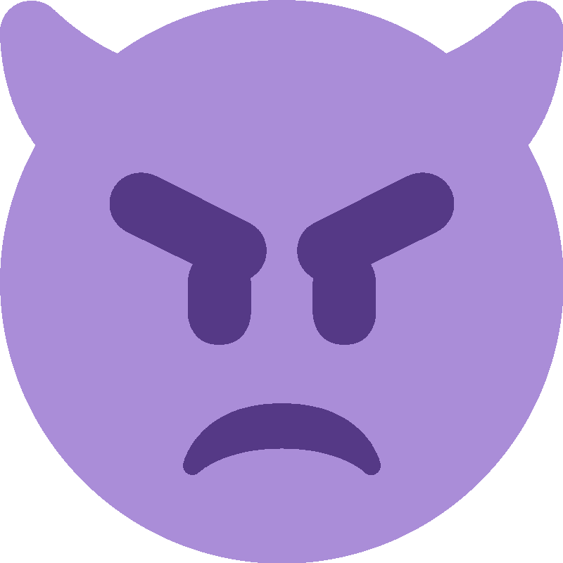 Sticker Angry Face With Horns