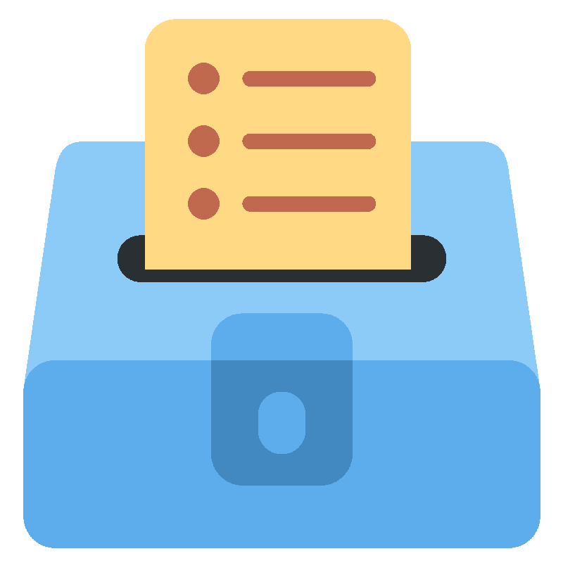 Sticker Ballot Box With Ballot