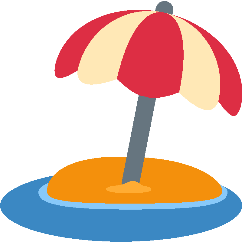 Sticker Beach With Umbrella