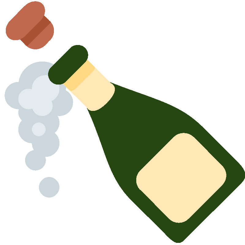 Sticker Bottle With Popping Cork