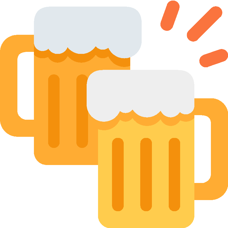 Sticker Clinking Beer Mugs