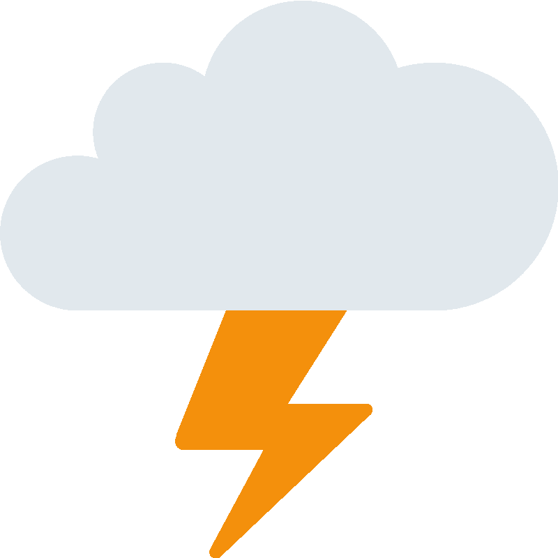 Sticker Cloud With Lightning