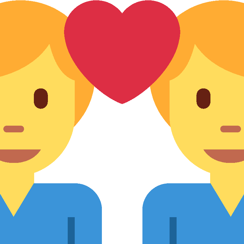 Sticker Couple With Heart: Man, Man