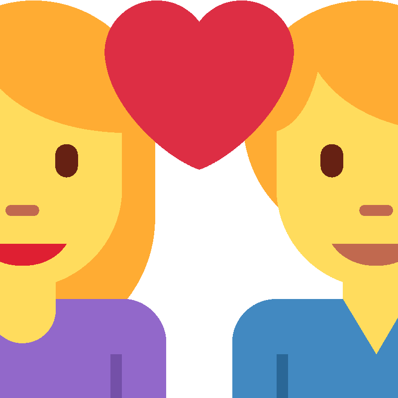 Sticker Couple With Heart: Woman, Man