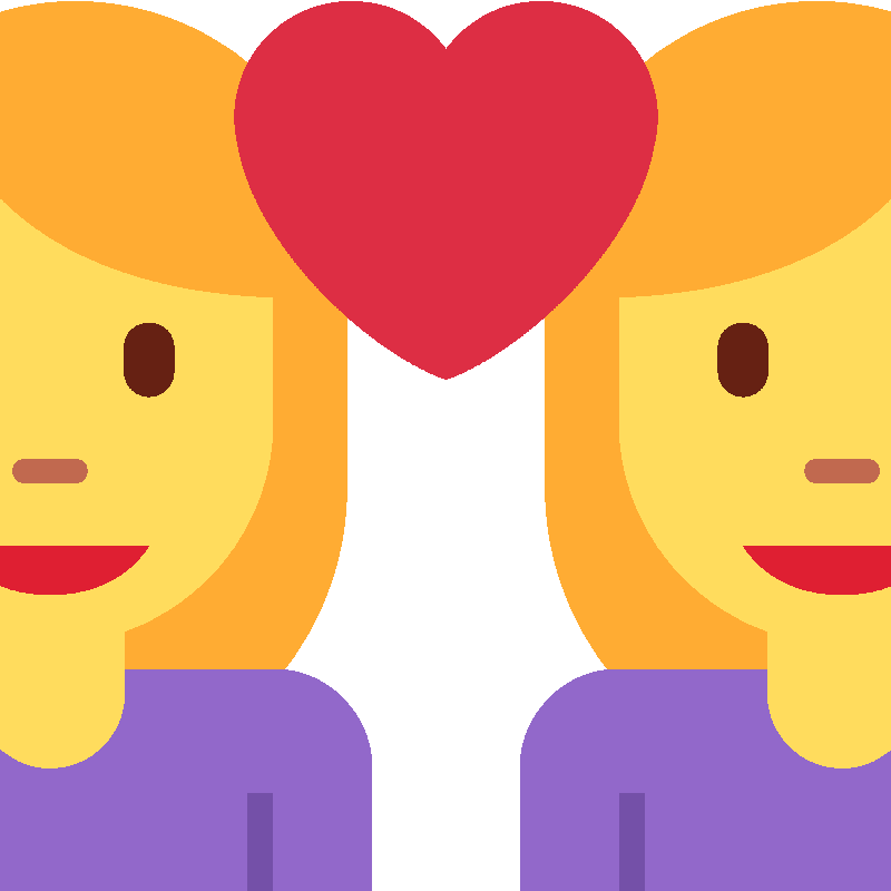 Sticker Couple With Heart: Woman, Woman