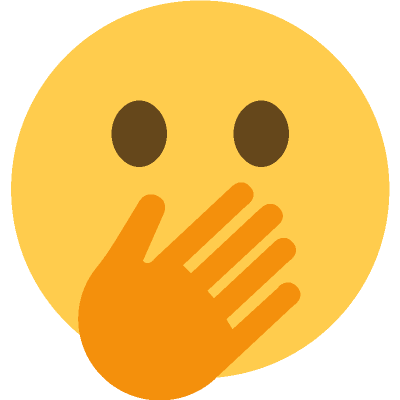 Sticker Face With Open Eyes And Hand Over Mouth