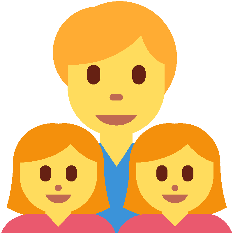 Sticker Family: Man, Girl, Girl