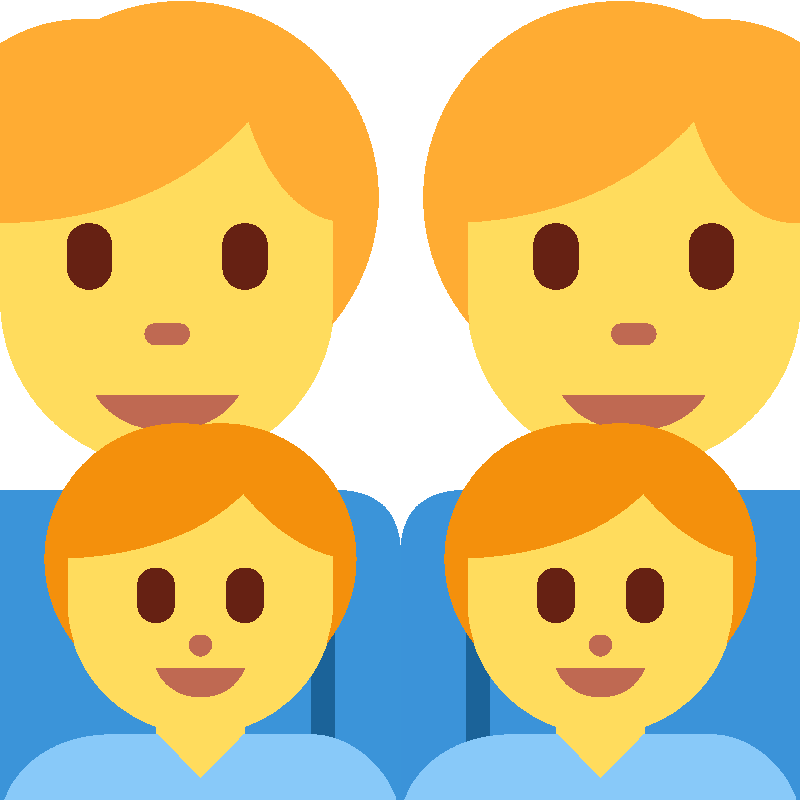 Sticker Family: Man, Man, Boy, Boy