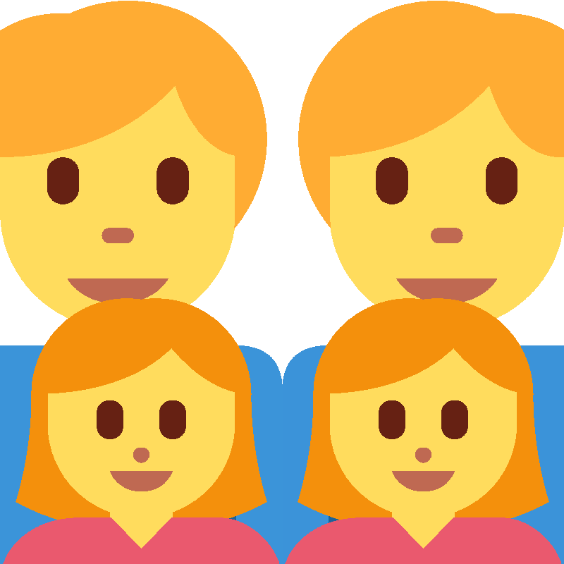 Sticker Family: Man, Man, Girl, Girl