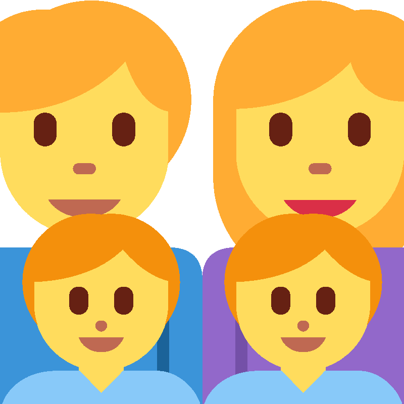 Sticker Family: Man, Woman, Boy, Boy