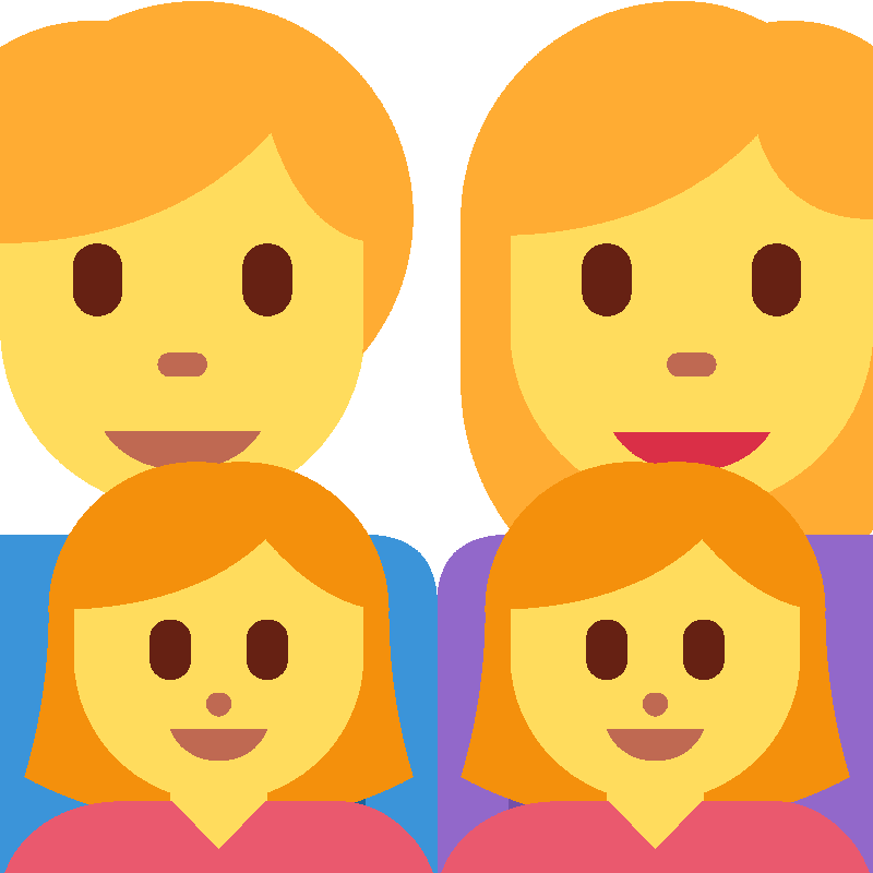 Sticker Family: Man, Woman, Girl, Girl