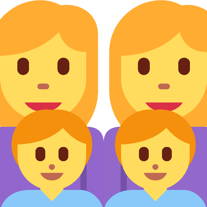 Sticker Family: Woman, Woman, Boy, Boy