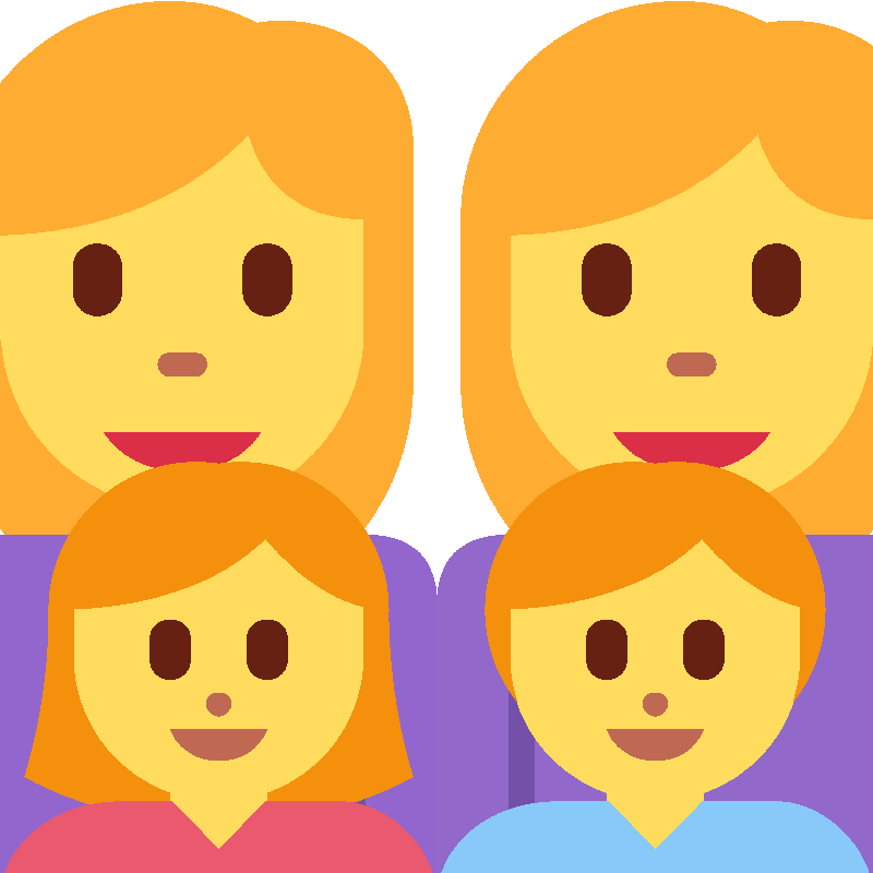 Sticker Family: Woman, Woman, Girl, Boy