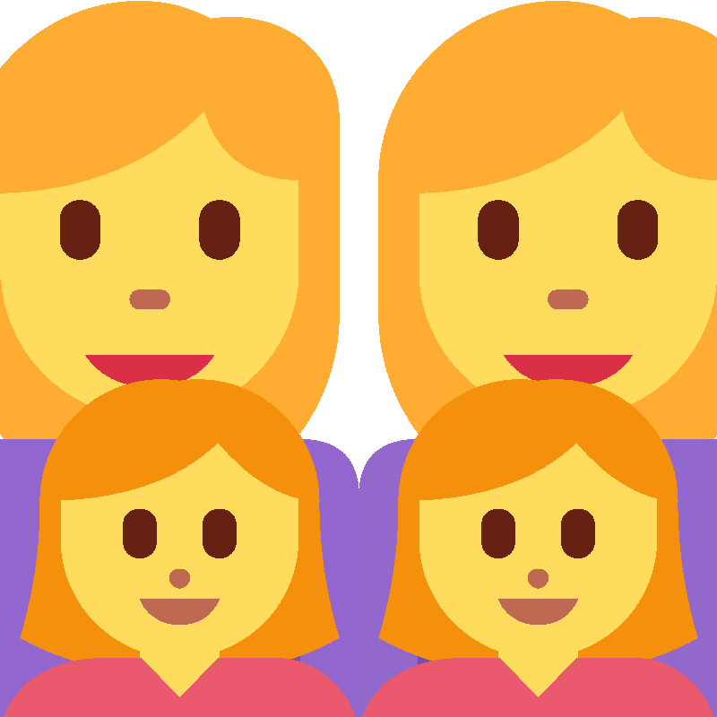 Sticker Family: Woman, Woman, Girl, Girl