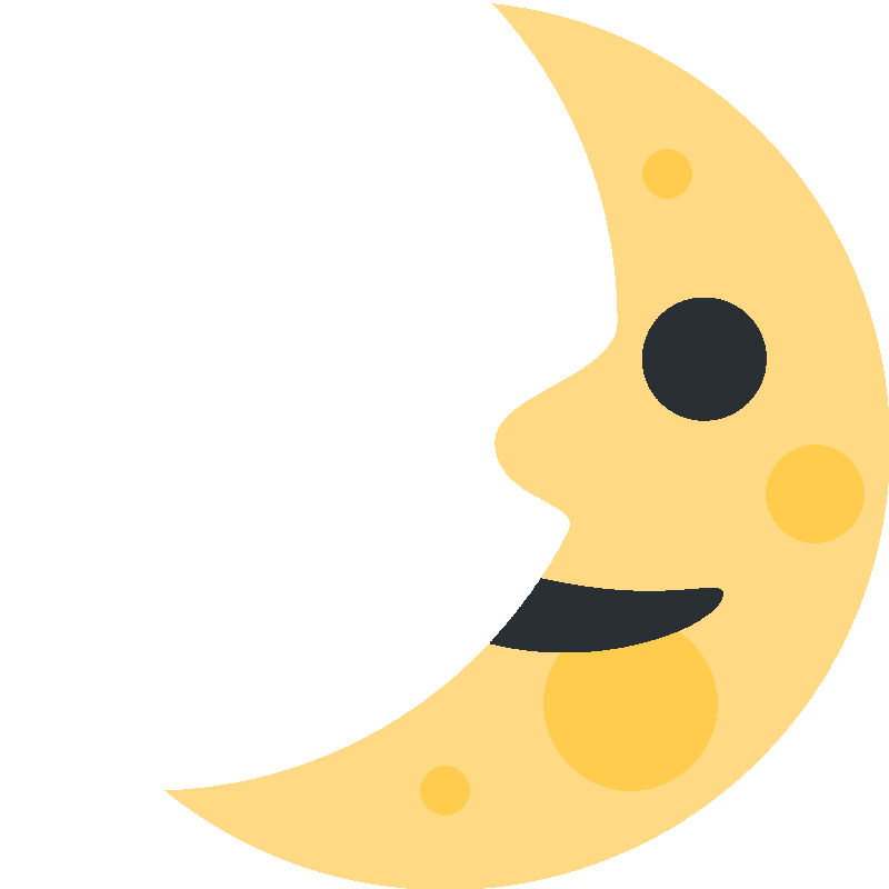 Sticker First Quarter Moon Face