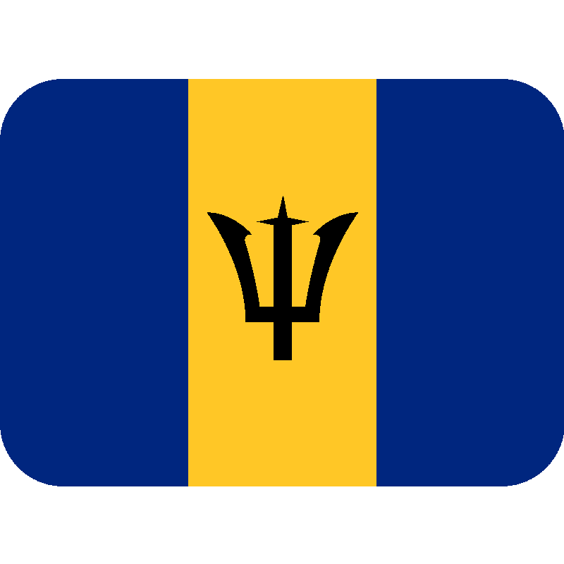 Sticker Flag: Barbados