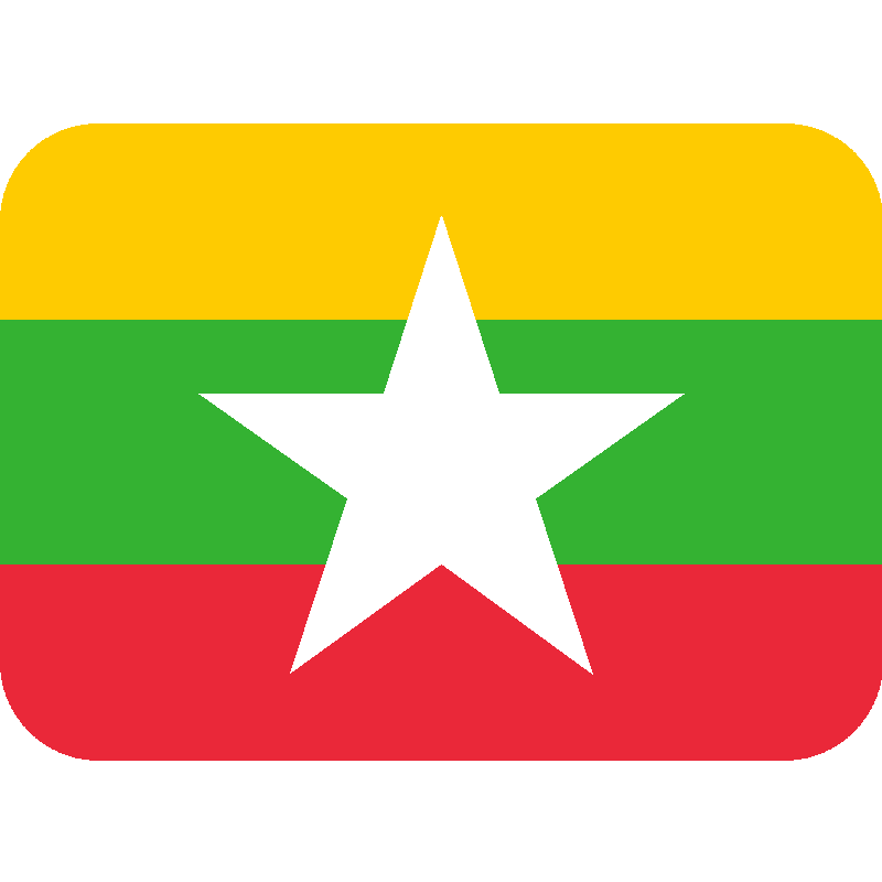 Sticker Flag: Myanmar (Burma)