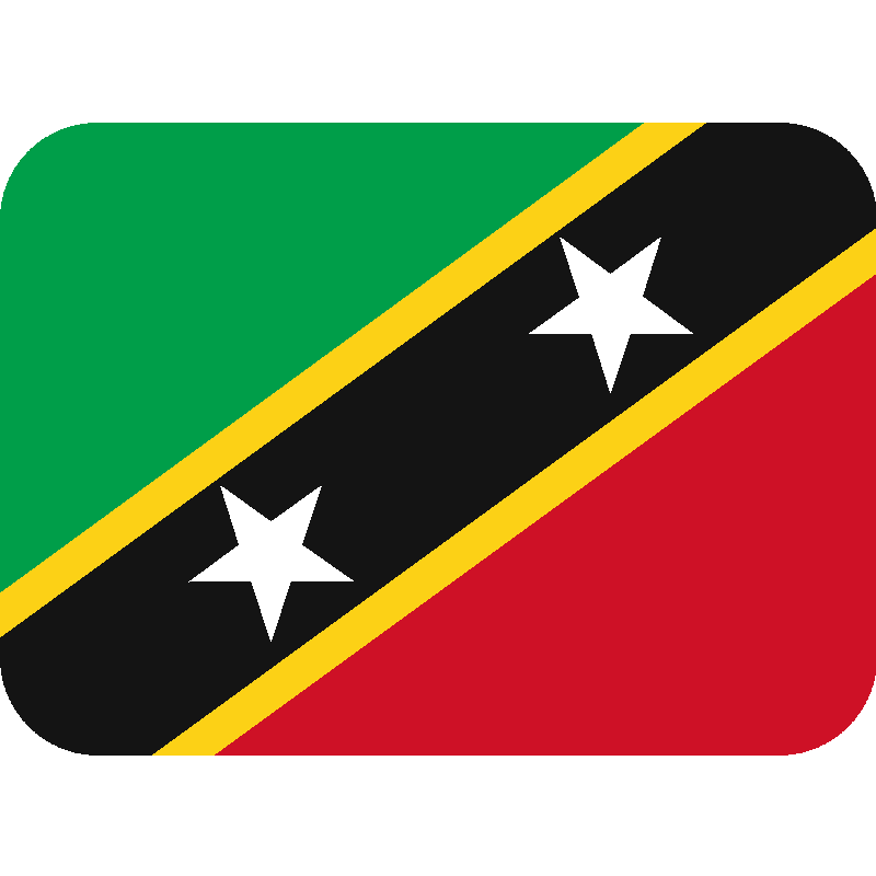 Sticker Flag: St. Kitts & Nevis