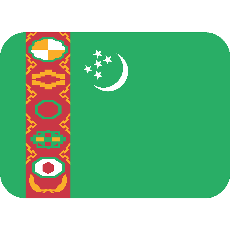 Sticker Flag: Turkmenistan