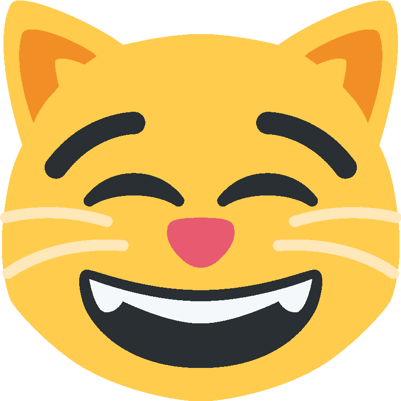 Sticker Grinning Cat With Smiling Eyes