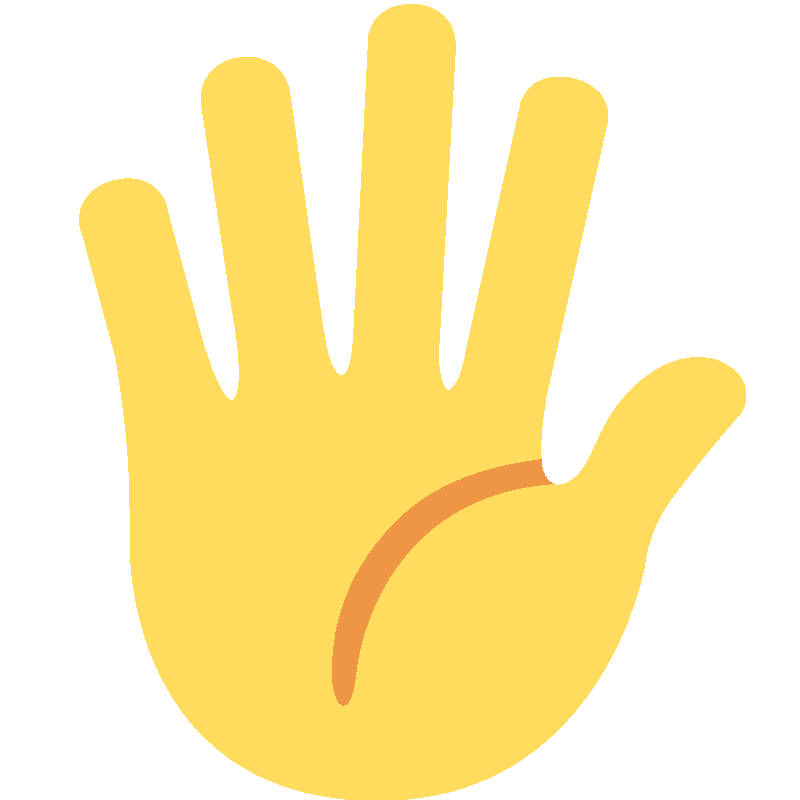 Sticker Hand With Fingers Splayed