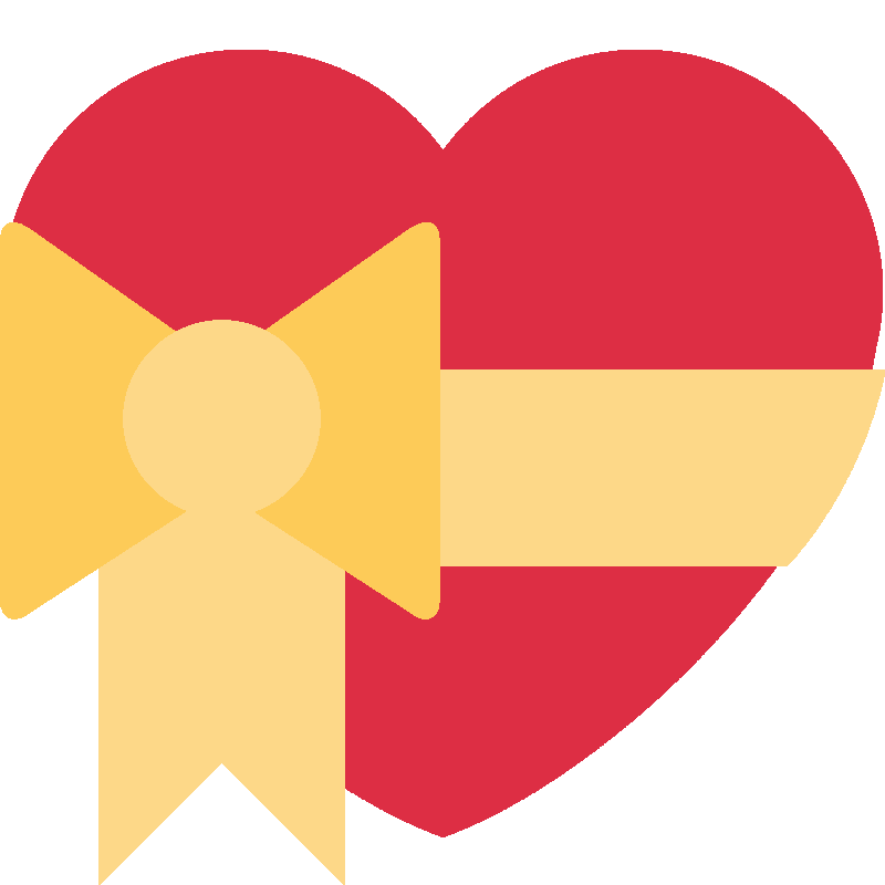 Sticker Heart With Ribbon