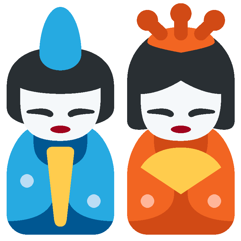 Sticker Japanese Dolls