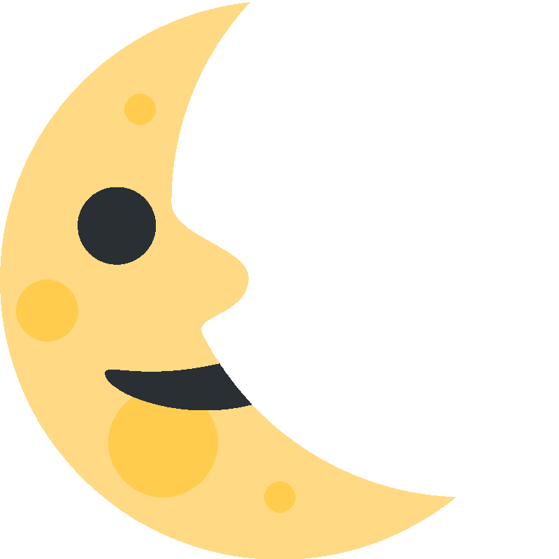 Sticker Last Quarter Moon Face