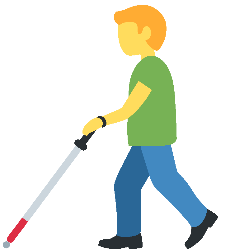 Sticker Man With White Cane