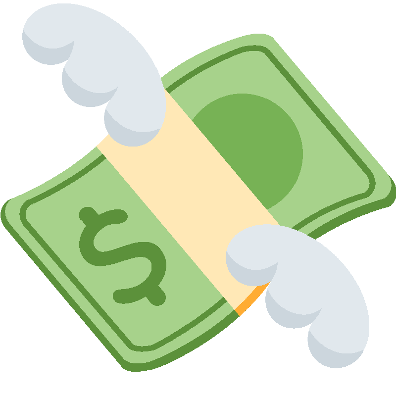 Sticker Money With Wings