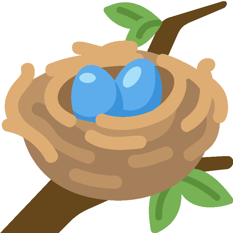 Sticker Nest With Eggs