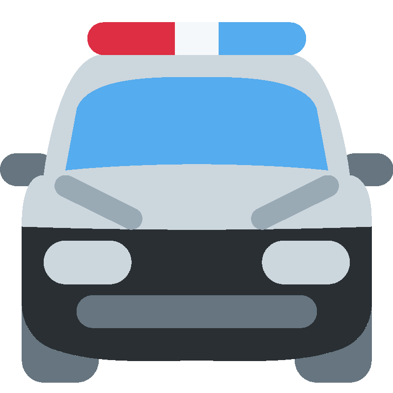 Sticker Oncoming Police Car