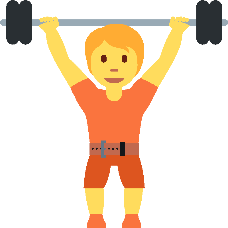 Sticker Person Lifting Weights