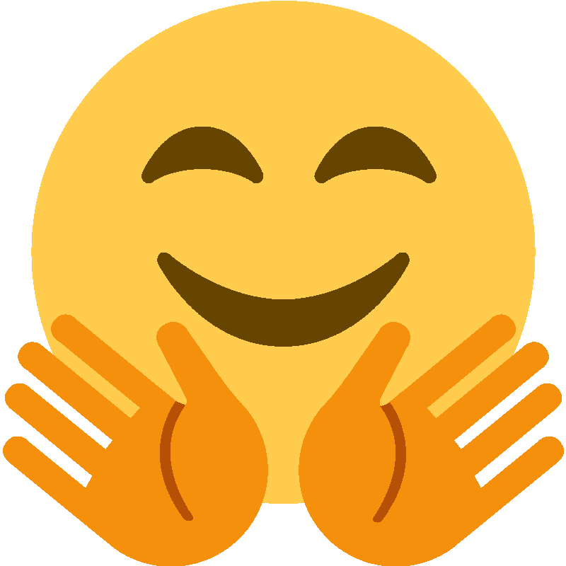 Sticker Smiling Face With Open Hands