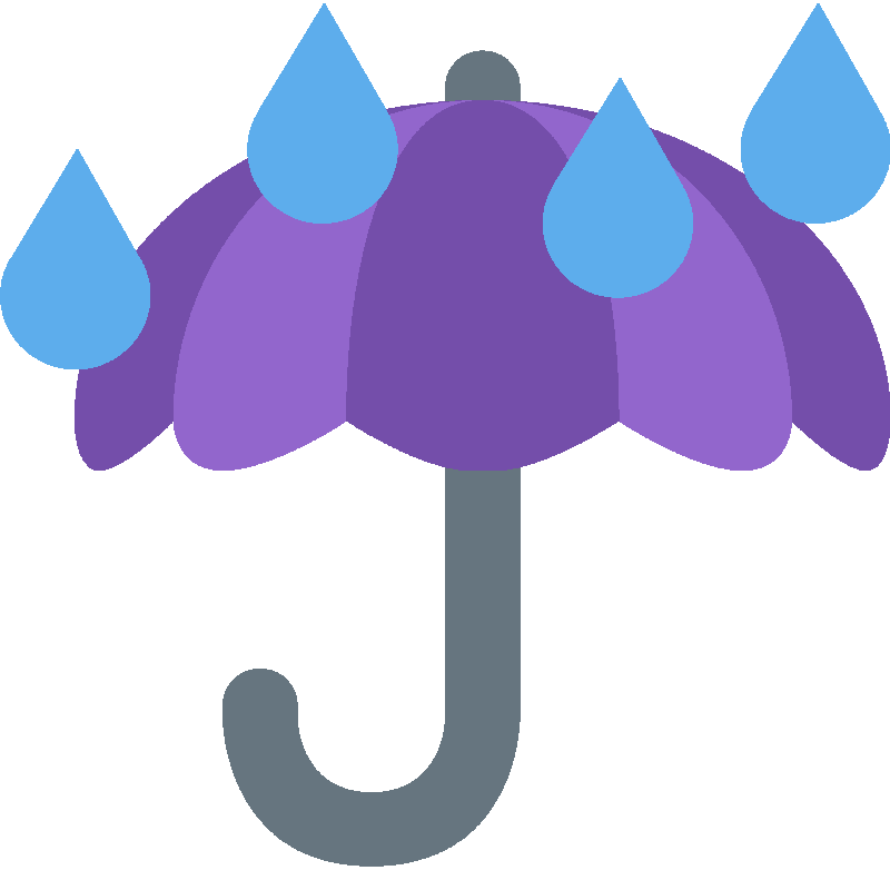 Sticker Umbrella With Rain Drops