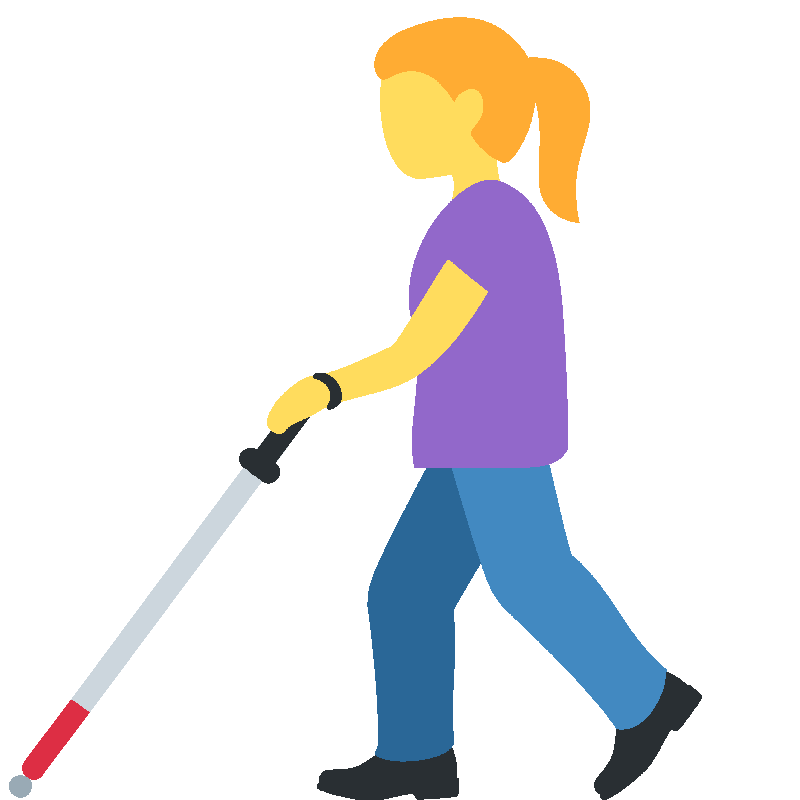 Sticker Woman With White Cane